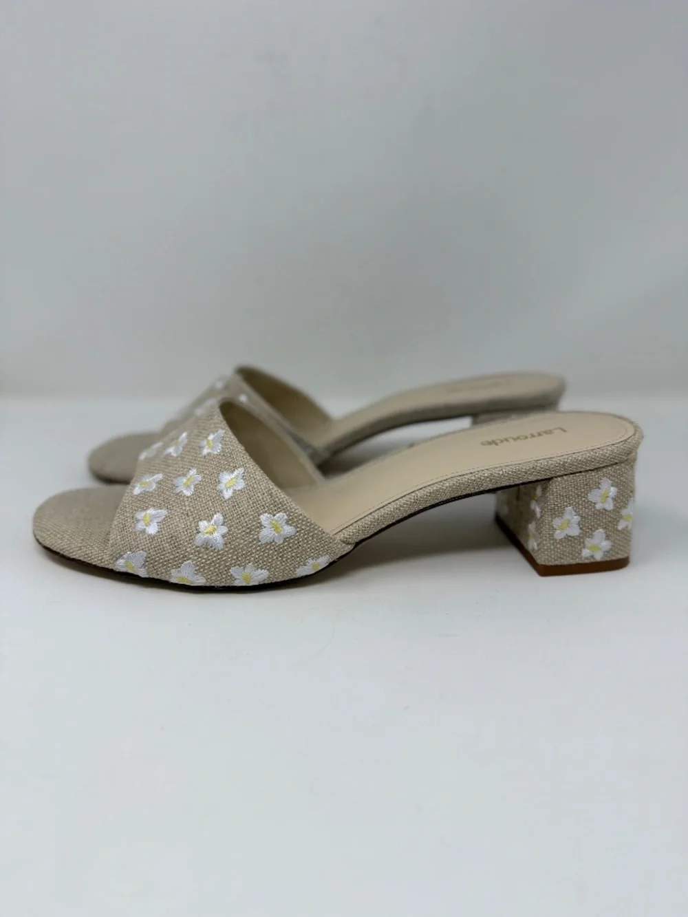 Larroude Brigitte Block Heel Slip On Sandals Sz 11 - Picture 7 of 11